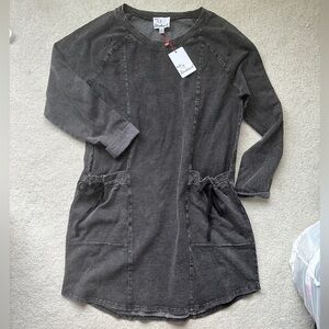 Soft grey stretch knit denim dress size Large